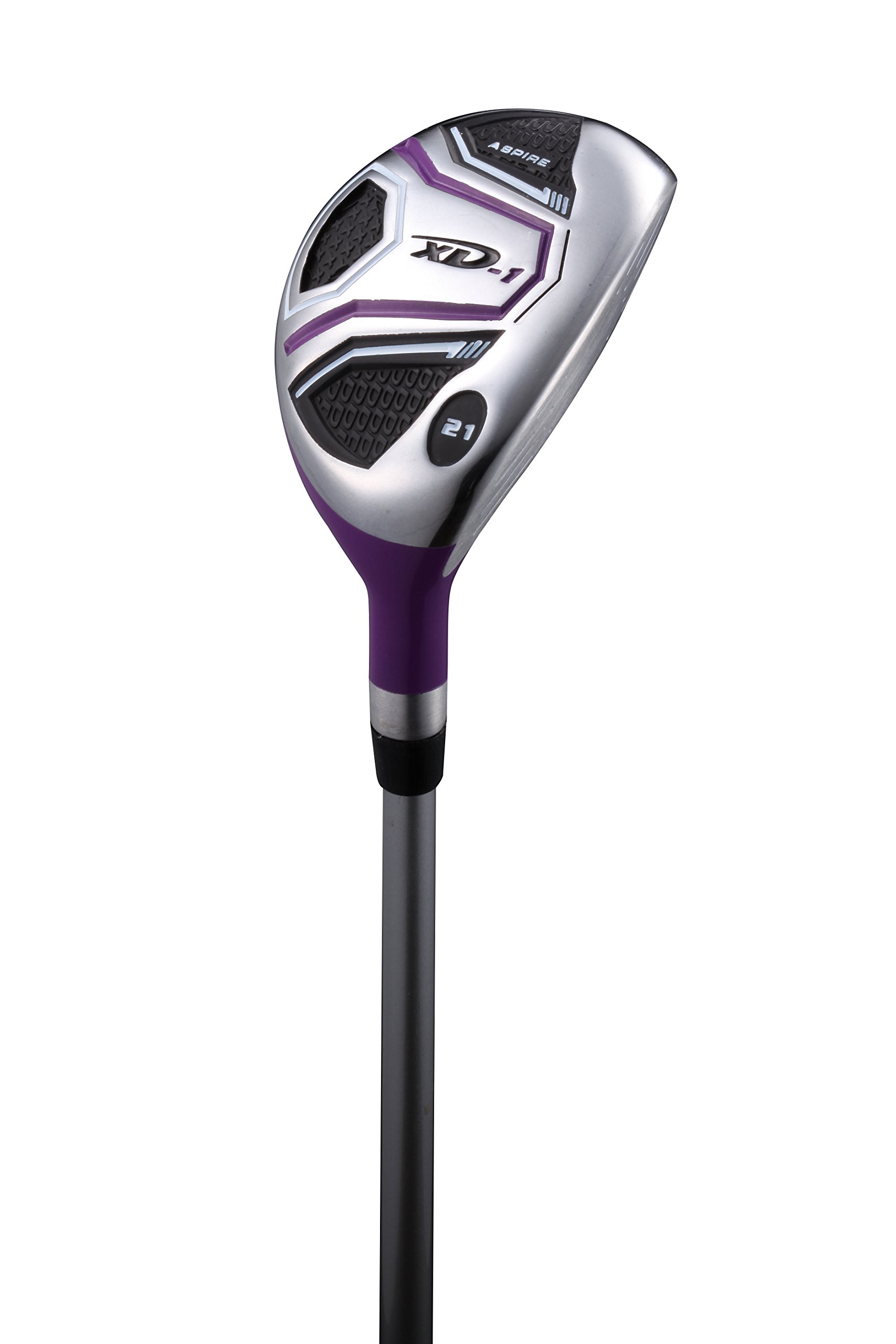 Aspire XD1 Ladies Womens Complete Golf Clubs Set Includes Driver, Fairway, Hybrid, 6-PW Irons, Putter, Stand Bag, 3 H/C's Purple