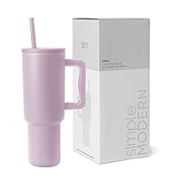 40 oz Tumbler with Handle and Straw Lid | Insulated Cup Reusable Stainless Steel Water Bottle Travel Mug | Mothers Day Gifts for Mom Women Her | Trek Collection | Lavender Mist