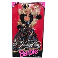 Barbie 1993 Limited Edition The Evening Elegance Series 12 Inch Doll - Golden Winter Barbie with Dress, Jacket, Hairpiece, Earrings, Ring, Necklace, Shoes and Hair Brush