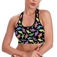 Colorful Dinosaur Dinos Women's Tank Top Sports Bra Yoga Workout Vest Sleeveless Athletic Shirts