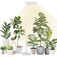HMVPL 100W Plant Lights for Indoor Growing, Grow Lights for Indoor Plants Full Spectrum with 132 Light Beads, 4000K, 4/8/12H Timer, Tall Standing Growth Lamp for Large Many Plants(5 Level Height)