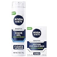 NIVEA MEN Sensitive Shaving Skin Care Gift Set, Sensitive Shave Gel and Sensitive Post Shave Balm, 2 Pack