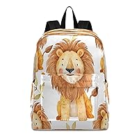 Cartoon Lion Backpack Toddler Teenager School Backpack Lion Kid Bookbag for Boys Girl Ages 5 to 19