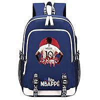 Unisex Kylian Mbappe Graphic Bookbag Lightweight Travel Knapsack,Casual Daypack with USB Charging Port