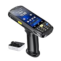 Tera Android Barcode Scanner Mobile Computer with Charging Cradle Pistol Grip, 1D 2D QR Zebra Scanner, Android 10 Handheld PDA Data Terminal, IP 65 Rugged 4G Wi-Fi GPS Works with Bluetooth Model P160