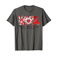 Retro Groovy Peace Love Cure Blood Cancer Awareness Gifts T-Shirt