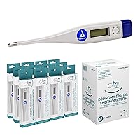 Dynarex Digital Thermometer - For Fast, Accurate Temperature Measurements - Celsius or Fahrenheit, With Auto Shut Off - Standard Tips, 12 Per Case