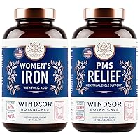Iron Supplement and PMS Relief Bundle for Women by Windsor Botanicals