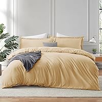 Hearth & Harbor Camel Gold Duvet Cover King Size - 3 Piece King Duvet Cover Set, Soft Double Brushed King Duvet Covers with Button Closure, 1 King Size Duvet Cover 104x90 inches and 2 Pillow Shams