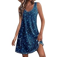 Tank Top Dresses for Women 2024, Summer Outfits 4Th of July Womens Clothing Cruise Travel Clothes Dress, S, 3XL