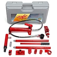 XtremepowerUS 4 Ton Porta Power Hydraulic Jack Body Frame Repair Kit Auto Shop Set w/Carrying Case