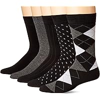 Men's Dress Socks Classic Fine Lightweight for Formal and Casual Wear (5 Pair Pack)