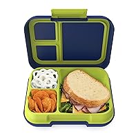 Bentgo® Pop - Bento-Style Lunch Box for Kids 8+ and Teens - Holds 5 Cups of Food with Removable Divider for 3-4 Compartments - Leak-Proof, Microwave/Dishwasher Safe, BPA-Free (Navy Blue/Chartreuse)