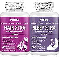 NuBest Bundle of Hair Xtra - Advanced Hair Growth Vitamins and Sleep Xtra - Supports Healthy Sleep for Adults - Non Habit-Forming