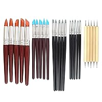 Hamineler 25 Pcs Clay Sculpting Tools Polymer Stylus Tool Set, Clay Shaping Tools Rubber Brushes Wipe Out Tool for Sculpture Pottery, Blending, Drawing