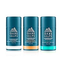 Oars + Alps Aluminum Free Deodorant for Men and Women, Dermatologist Tested and for Sensitive Skin, Travel Size, Variety, 3 Pack, 2.6 Oz Each