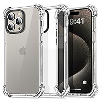 AICase Clear Bounce Case Compatible with iPhone 15 Pro Max, Impact Shockproof [Non-Yellowing] [21.3 FT Military Drop Protection] Anti-Scratch Protective Cell Phone Cover