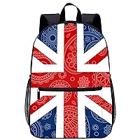 British Paisley Flag Laptop Backpack for Men Women 17 Inch Travel Daypack Lightweight Shoulder Bag