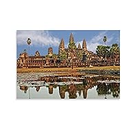 Photography Poster Cambodia Southeast Asian Architecture Style Angkor Wat Office Treasure Decoration Wall Art Paintings Canvas Wall Decor Home Decor Living Room Decor Aesthetic 12x18inch(30x45cm) Un