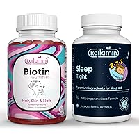 Melatonin Natural Sleep Aid, 7 in 1 Sleep Aid & Stress Support + Vitamin B7 Gummies for Hair Skin & Nails - 5000 mcg per Serving - with Elderberry and Coconut Oil