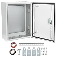 YITAHOME Electrical Enclosure NEMA 4X, 16×12×8'' UL Certified Outdoor Electrical Box, IP66 Water-Resistant Dustproof, Cold-Rolled Steel Wall Mounted Electric Junction Box