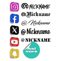 Custom Social Media Stickers - Customized Decal Name for Social Media - Custom Vinyl Sticker Car Window - Customized Decal Name Username