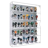 AITEE Acrylic Display Case with Mirrored Back, Display Cabinet for Mini Funko Pop Figures, Dust-Proof Clear Wall Mounted or Desktop 5 Tiers Storage Organizer, for Mini Toys, Rock Stone and Figures
