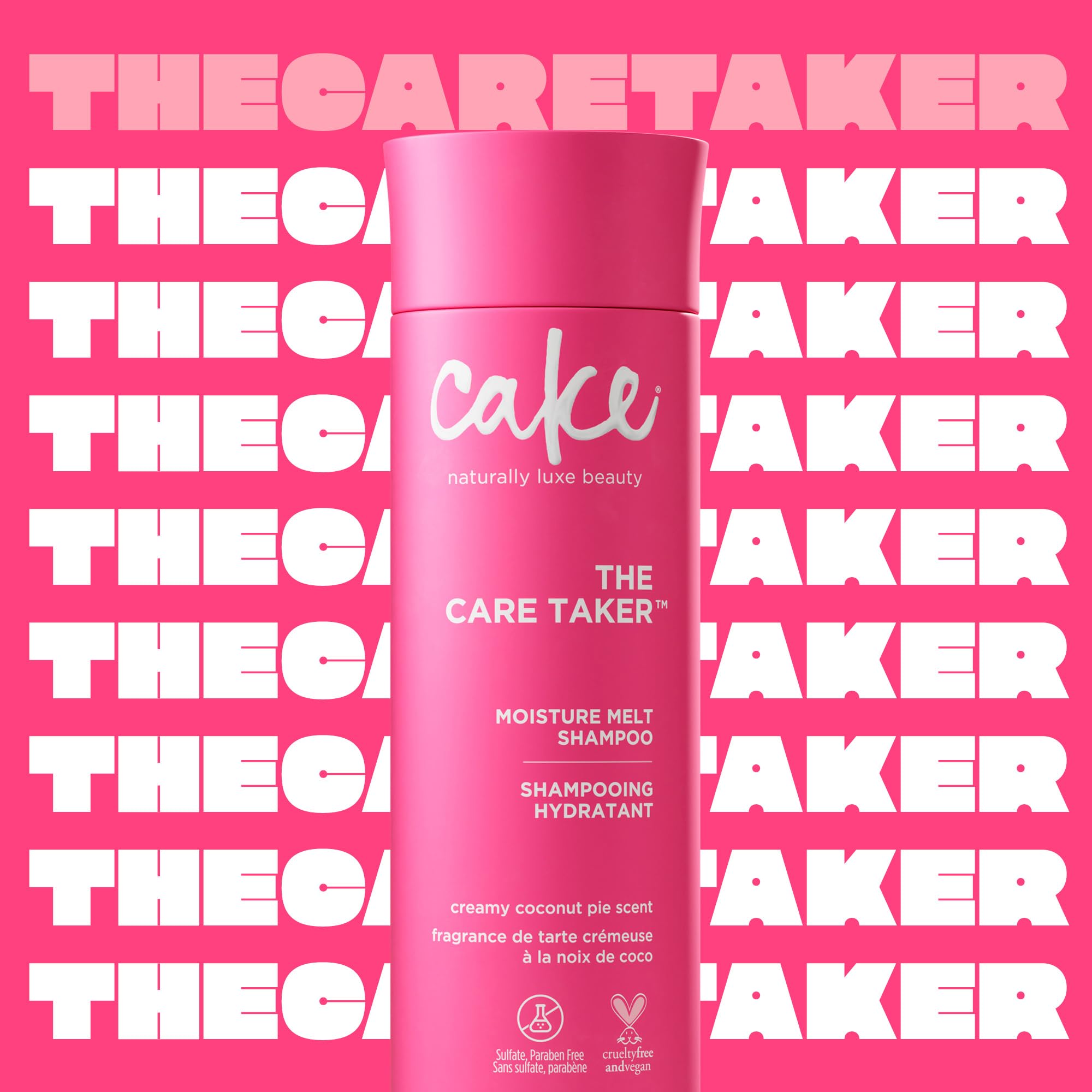 Cake Beauty Moisturizing Shampoo, The Care Taker – Hydrates and Replenishes Dry Hair – With Coconut Water, Hyaluronic Acid & Shea Butter - For All Hair Types - 10 fl oz