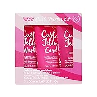 Umberto Giannini Curl Jelly Starter Kit - Travel Size Curl Scrunching Jelly, Curl Jelly Wash Shampoo & Curl Jelly Care Conditioner