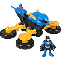 Fisher-Price ​Imaginext DC Super Friends Batman Toy Poseable Figure & Transforming Batcycle with Projectile Launcher for Preschool Kids Ages 3+ Years