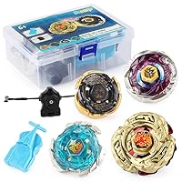 10 Pack Bey Burst Battle Metal Fusion Fury Evolution Pegasus Set with 3  Launcher Set and 1 Grip Toys for Boys Prime Masters