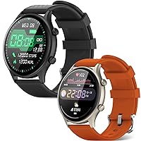Blood Pressure Watches, Orange Smart Watch Bundle with Black Smartwatch