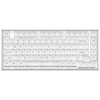 YUNZII X75 82 Key Hot Swappable Mechanical Keyboard with Transparent Keycaps, Gasket Mount 75 Keyboard, RGB Backlit Custom Gaming Keyboard for Windows/Mac (Crystal White Switch, Wired -White)
