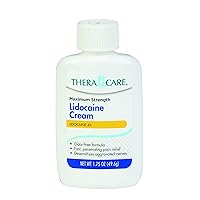 Thera Care Maximum Strength OTC Lidocaine Cream | Numbs Away Pain | Long-Lasting Relief | Non-Greasy | 1.75 Oz