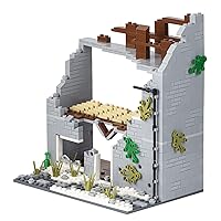 MOOXI-MOC WWII Military Battle War Ruins Scene Model Building Kit,Creative Boy Building Block Set(671pcs)