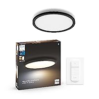 White Ambiance Aurelle Smart LED Panel Light Inc. Dimmer Switch [Round - Black] for Indoor Home Smart Lighting, Wall, Ceiling, Bedroom, Livingroom