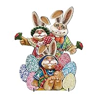 Herb for Outdoor Garden Easter Plywood Rabbit Insert Sign Halloween Easter Meat Ceremonys Courtyard Venue Decoration Modern House Numbers for Outside (B, One Size)