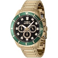Invicta 46043 Men's Pro Diver Black Dial Yellow Gold Steel Watch