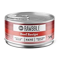 BIXBI Rawbble Beef Pate Recipe Cans – Grain Free, Protein Rich Wet Cat Food – (2.75 Ounce Cans, Case of 24)