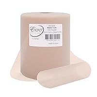 Expo International Decorative Matte Tulle, Roll/Spool of 6 Inch x 200 Yards, Polyester-Made Tulle Fabric, Matte Finish, Lightweight, Versatile, Washable, Easy-to-Use, Beige