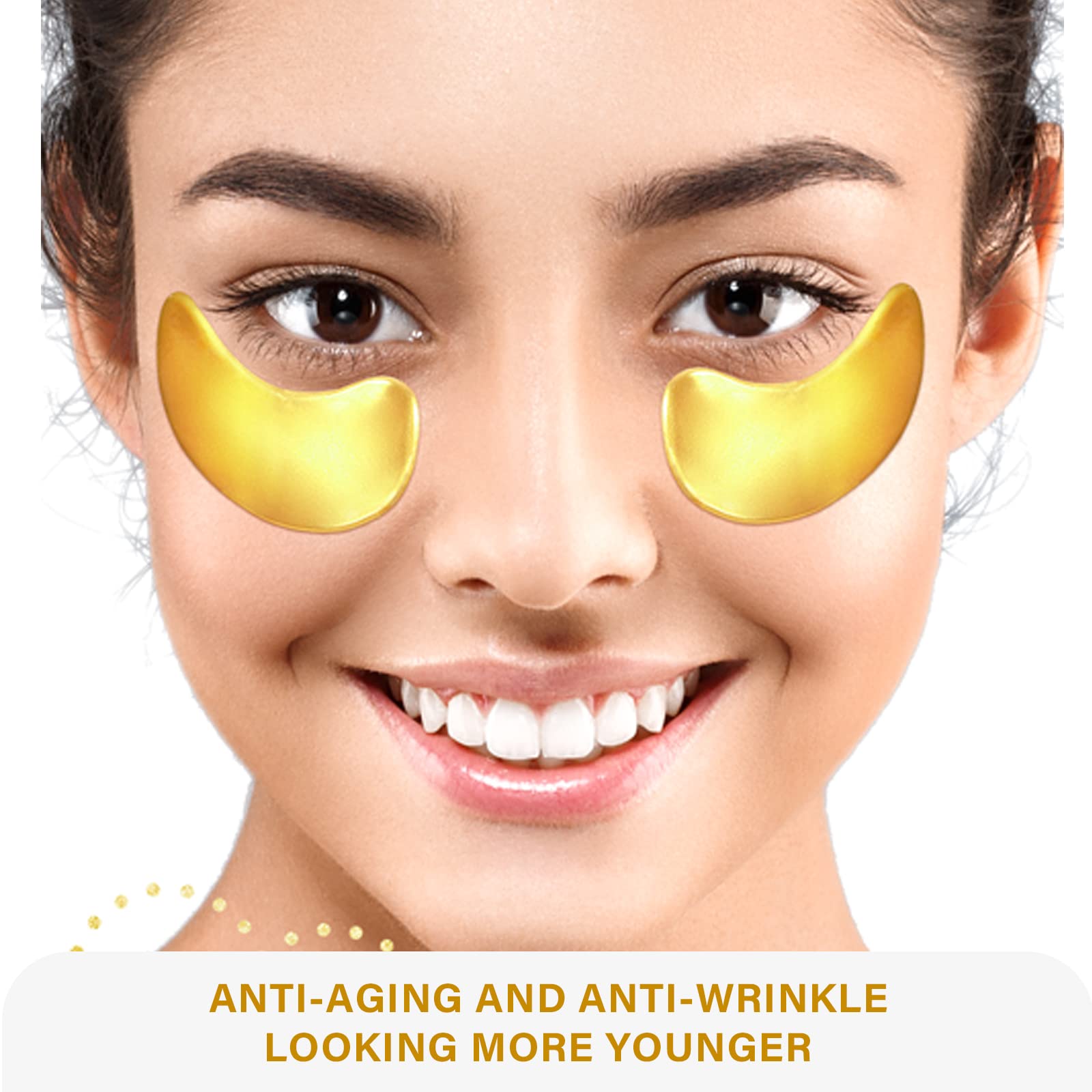 Adofect 30 Pairs Gold Eye Mask Under eye patches Power Crystal Gel Collagen Masks Great For Face, Dark Circles and Puffiness, Beauty & Personal Care