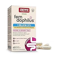 Jarrow Formulas Fem-Dophilus Probiotics 1 Billion CFU With 2 Clinically Effective Strains, Dietary Supplement for Vaginal Health and Urinary Tract Health, 60 Veggie Capsules, 60 Day Supply