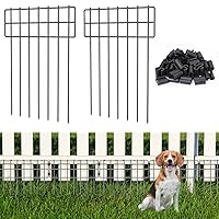 25 Pack Animal Barrier Fence, 17 in(H) X 27 Ft(L) No Dig Garden Decorative Fencing, Rustproof Metal Wire Panel Garden Fence Border for Dog Rabbits Ground Stakes Fence and Outdoor Landscape Patio