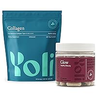 Beauty Bundle Glow and Collagen Powder - Biotin and Collagen Supplements for Stronger Hair, Skin and Nails