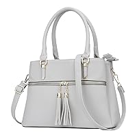 KKXIU Women Satchel Bags Handle Shoulder Handbags and Purses Pockets Zipper Leather Crossbody Bags