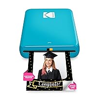 KODAK Step Color Instant Photo Printer with Bluetooth/NFC, Zink Technology & KODAK App for iOS & Android (Blue) Prints 2x3” Sticky-Back Photos.