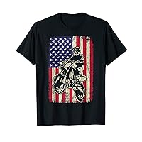 American Flag Dirt Bike USA Flag Bike Lover 4th Of July T-Shirt