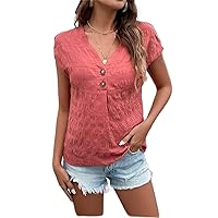 Women's Tops Women's Shirts Sexy Tops for Women Textured Batwing Sleeve Blouse