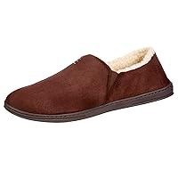 isotoner Men's Recycled Microsuede Nigel Eco Slippers with Advanced Memory Foam and Berber Lining