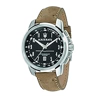Maserati Watch R8851121004 Black Leather Man Tachometer